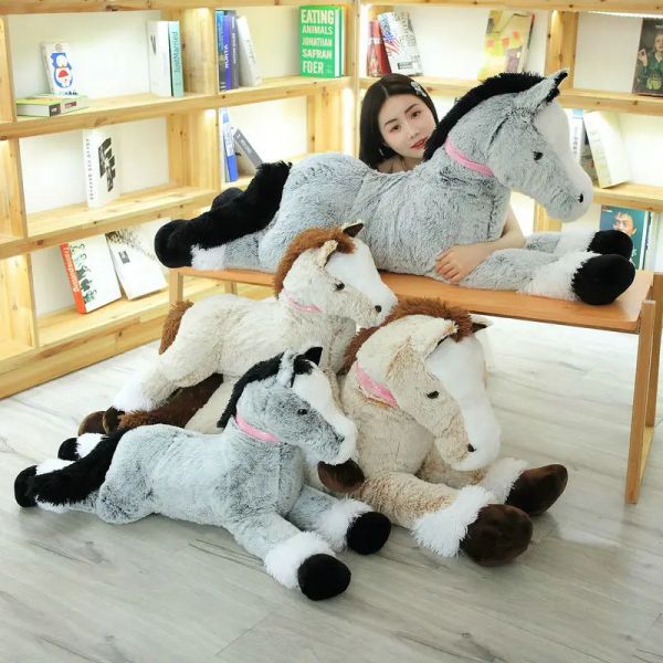 Cuscini 90 * 120CM Dimensioni giganti Cartoon Horse Peluche Giocattoli Peluche Bambole Ragazzi Ragazze Regalo di compleanno Casa