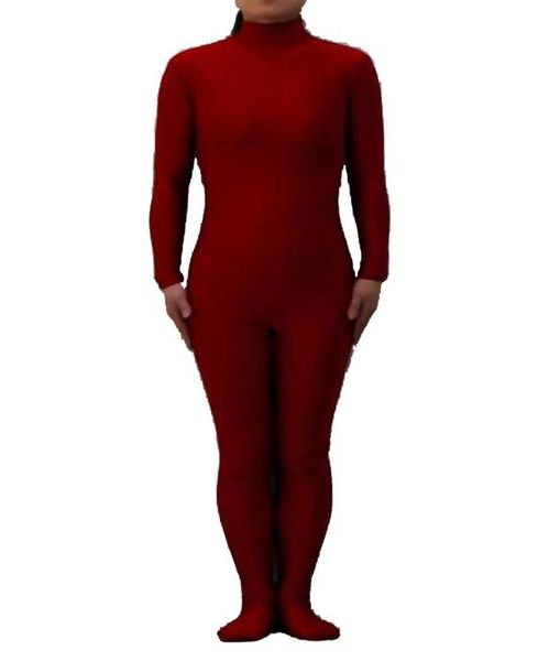 Burgundy Seksi UNISEX LYCRA SPANDEX Zentai Dance Good Catsuit Cadılar Bayramı Partisi Cosplay Suit5652436