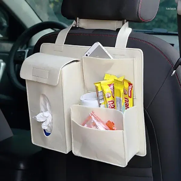 Organizador de carro saco de armazenamento auto assento traseiro multi-bolso dobrável lanche copo titular para crianças mulheres homem