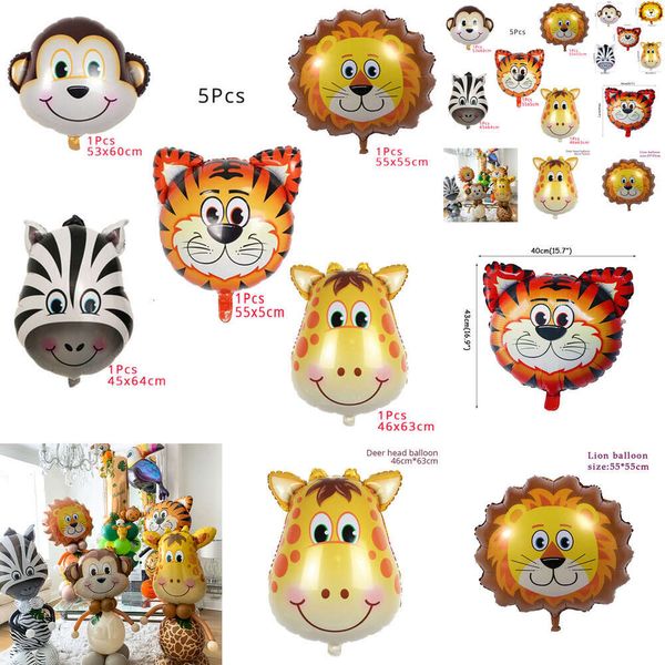 Nuovo Nuovo 5 Pz Animale Rana Farfalla Lumaca Ape Palloncino Jungle Safari Decorazione per bambini Festa Baby Shower Kid 1St 2St Forniture di compleanno