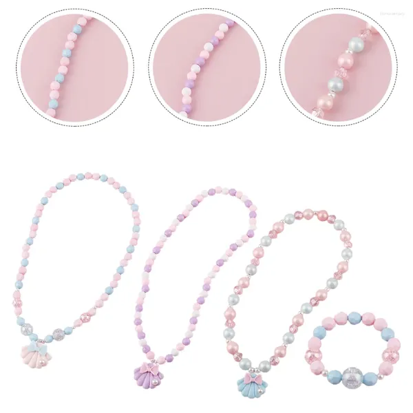 Collana orecchini set perle ragazze gioielli con perline per bambini ballo di fine anno braccialetti gioielli dolci