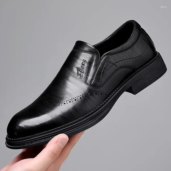 Kleid Schuhe Echtes Leder Männer Casual 2024 Slip Auf Formale Loafer Mokassins Italienische Schwarze Männliche Fahren JKPUDUN