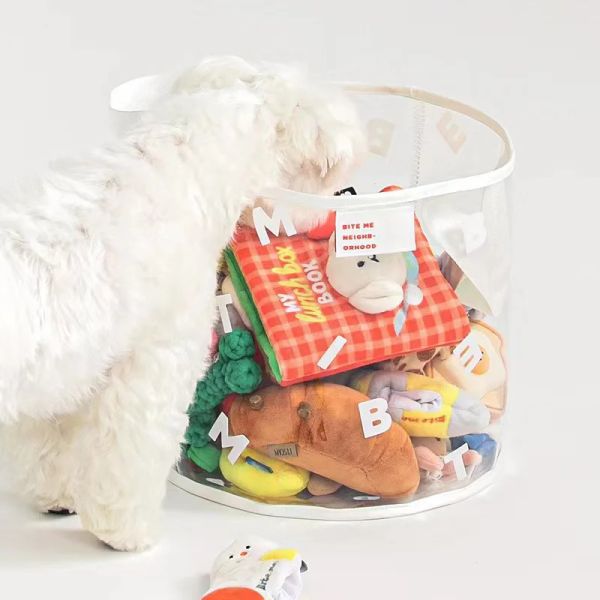 Toys Ins Yeni PVC Şeffaf Kalınlaştırılmış Oyuncak Depolama Sepet Snack köpek oyuncak sundular Elde Taşınmış Saklama Kutusu Köpek Malzemeleri