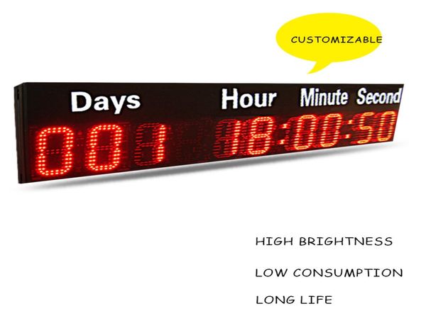Großes 6-Zoll-Display mit hoher Zeichenzahl, rote Tages-, Stunden-, Minuten- und Sekunden-Countdown-Uhr, Fernbedienung, semi-outdoor4881596