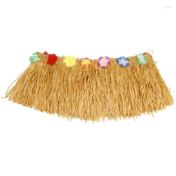 Saia de mesa havaiana luau flor grama jardim festa de casamento decoração de praia cáqui