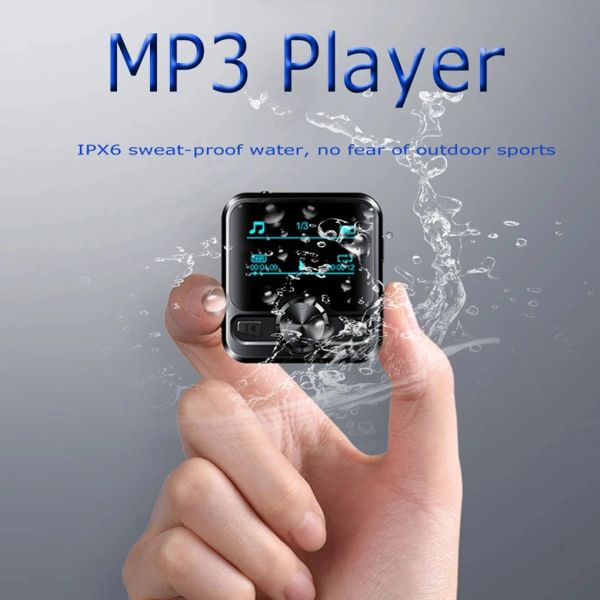 Player 32GB IPX6 à prova d'água Bluetooth4.2 MP3 Player portátil esportivo Walkman Rádio FM Ebook HD Redução de ruído 4/8/16GB Gravador de voz de áudio