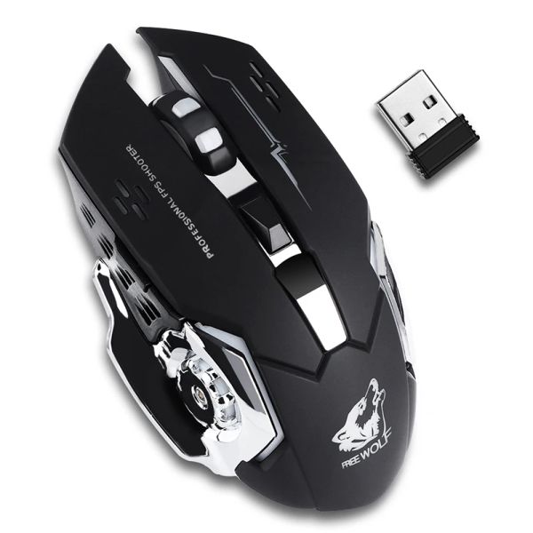 Ratos x8 sem fio mouse para jogos recarregável silencioso led retroiluminado usb óptico ergonômico mouse para jogos lol ratos surf gamer mouse para pc