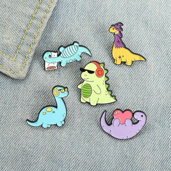 Novo produto óculos de sol de desenho animado com fones de ouvido, travesseiro, broche de liga de laca em formato de dinossauro