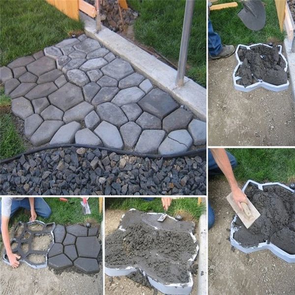 35x35x3.6cm Bahçe Yolu Maker Kalıp DIY Plastik Zemin Kaplama Kalıp Çimento Tuğla Beton Kalıplar Ev Bahçe Taş Yol Dekorasyonu 240220