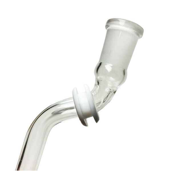 Bong in vetro inebrianti Tubo di drenaggio per narghilè/asta di vetro con anello in silicone, a forma di S 14 mm