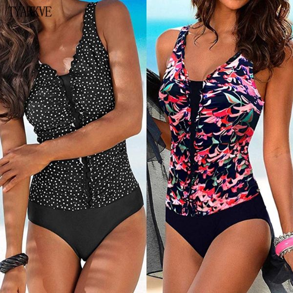 2020 Vintage One Piece Swimsuit Women Swimwear Slimming Push Up Bathing Suit de maiô Ruched Control Satury Swimming Arme de praia