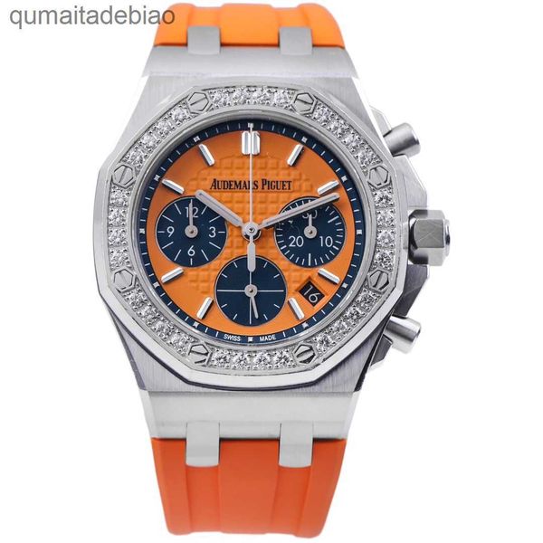 10a nível superior Audempiguat elite suíço relógio contador de relógio novo novo 26231st Original Diamond Hot Door Modelo com diâmetro de 37 mm de panda laranja face