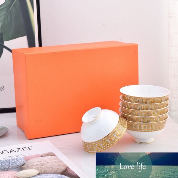 Nuova serie Mosaic Bone China Six Bowls Gift Box Packaging Ciotola Piccola Ciotola Regalo per la casa all'ingrosso