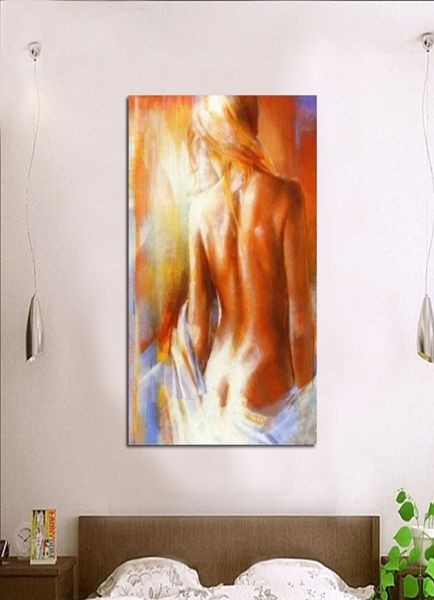 Pintura a óleo nua e pintada à mão pintura de óleo moderno de lona de parede decoração da casa de casa feita à mão pinturas de mulheres nuas Imagem4451498