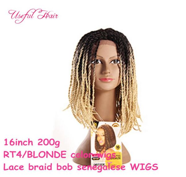 Синтетические кружевные передние парики Marley Braided Front Wig Wig Bob Wig Senegales