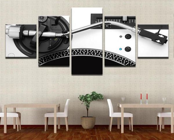 Pintura modular Canvas HD Impresso 5 peças Música não moldada DJ Console Mixer de instrumentos Pintura de parede Arte da parede Decoração de casa Pictures238Z3291447