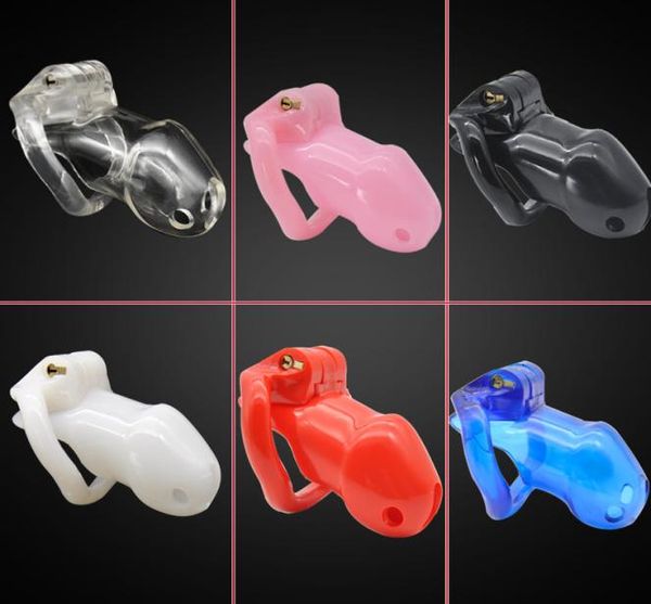 Nuova gabbia di resina Gagges giocattoli sessuali per uomo gabbia di blocco del pene con 4 anelli dispositivo a cintura gay CB6000 Drop Shipping Y2011181815304