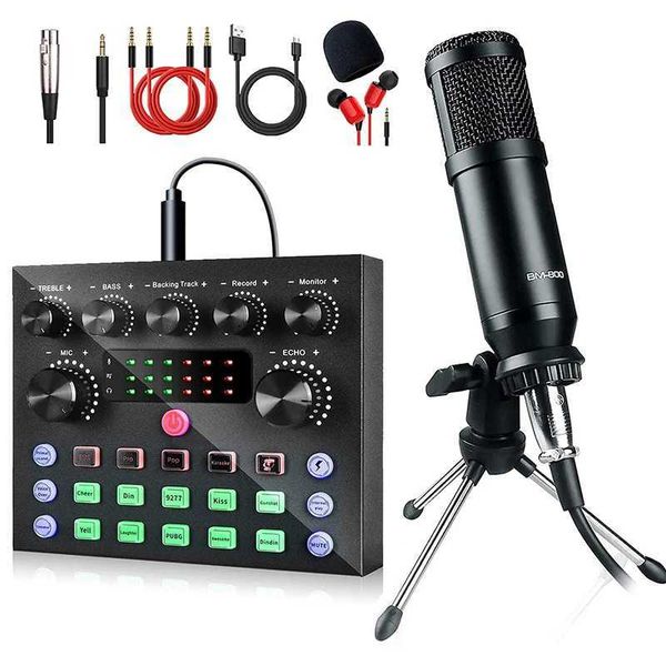 Микрофоны BM800 Condenser Microphone Kit с аудио микшером для микрофона StreamingVoice изменить для живого подкаста Bundlekaraoke S246110
