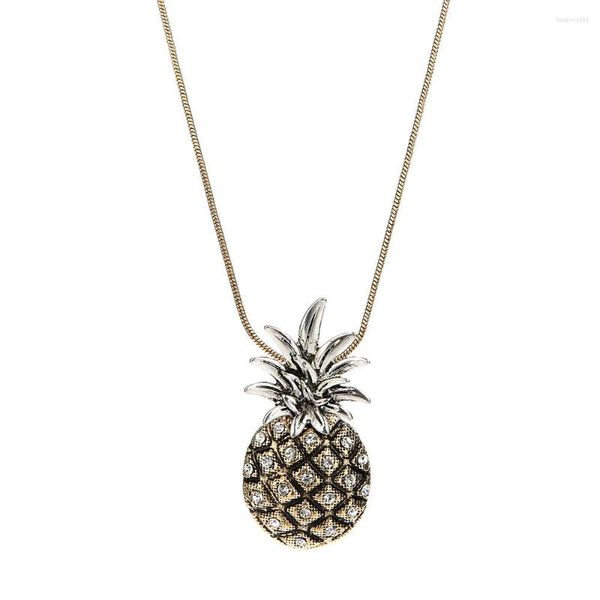 Anhänger Halsketten Lureme Shiny Strass Handcrafted Charm Ananas Halskette Obst Jewerly Für Frauen Mode (nl005480)