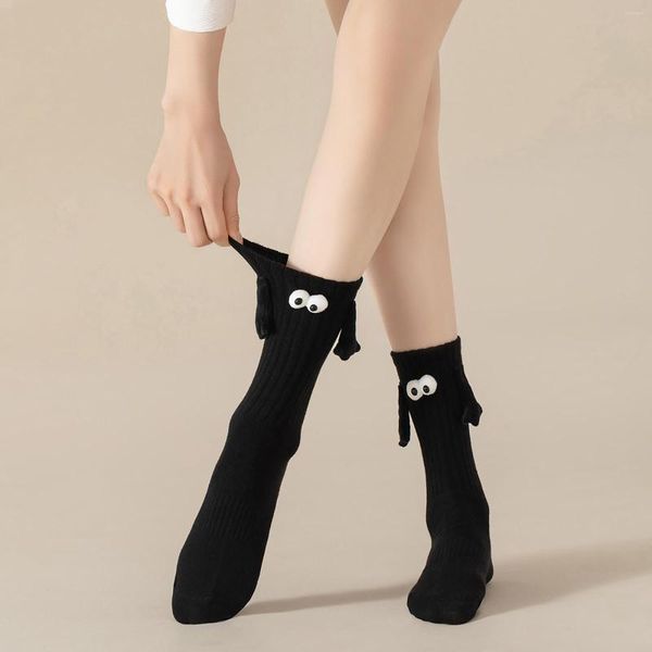 Damen-Socken, niedliche Paar-Attraktion mit handhaltendem Design, mittlere Wadenlänge, Damen-Nylonstrümpfe