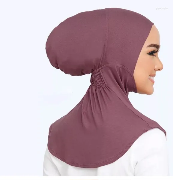 Ethnische Kleidung Sportlicher Hijab aus Baumwolljersey Muslim für Frauen Kopftuch Innenkappe Untertuch Islam Stirnband Turbanband Solide Kopfbedeckung