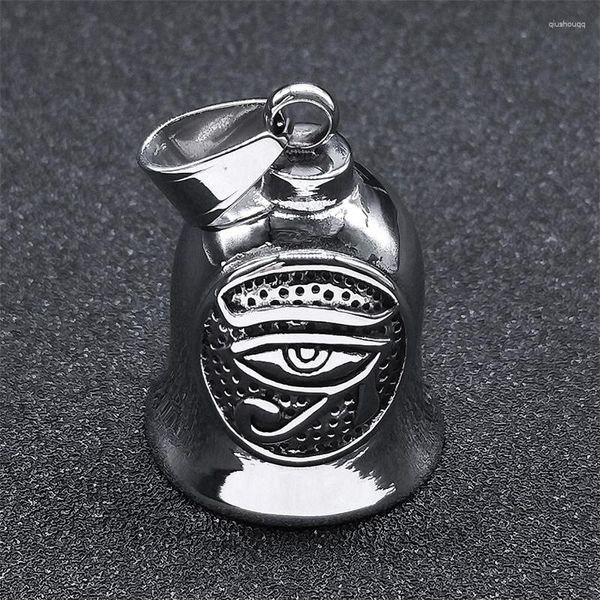 Collane con ciondolo Egitto Occhio di Ra Horus Simbolo Catena per donna Uomo Acciaio inossidabile Colore argento Collana con campana Gioielli Collares