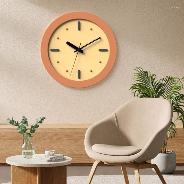 Duvar Saatleri Sessiz Sevimli Eğlenceli Saat Çocuklar Küçük Vintage Klasik Sanat Turuncu Sessiz Modern Reloj De Pared Para Sala Ev Dekor