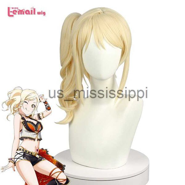 Cosplay Perücken Lemail Perücke Love Live PDP Ai Miyashita Cosplay Perücke LoveLive Perfect Dream Project Cosplay Pferdeschwanz Blonde Perücke Kunsthaar x0901