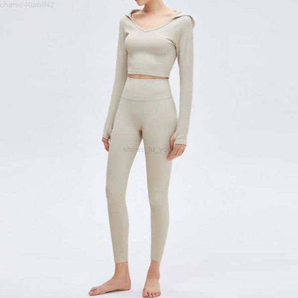 LL Yoga LU-07 Damen Yoga-Kleidung, Kapuzenanzüge, Hosen, hohe Taille, Sport, Po-Lift, Fitnessstudio, Leggings, Stretch, Fitness, Bodys, Workout, Sportbekleidung