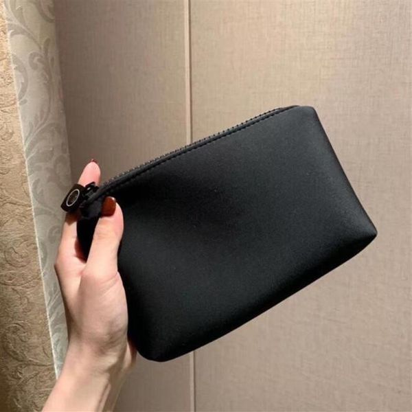 Schwarze Kosmetiktaschen, VIP-Geschenktasche, tragbare Aufbewahrungstasche, Designer-Geldbörsen, Nylon-Geldbörsen mit Reißverschluss, Make-up-Tasche für Mädchen-Accessoires, B308D