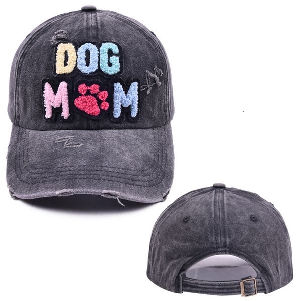 Berretto da baseball Lettera DOG MOM Berretto da baseball da donna Cappello con visiera lavato per esterno Moda femminile Chapeau in cotone Casquette Gorras Para Mujer 230831