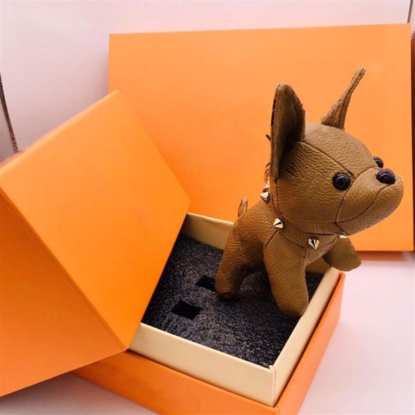 Mode Schlüsselanhänger Designer Schlüsselschnallen Geldbörse Anhänger Taschen Hunde Design Luxus Puppenketten Schlüssel Schnalle 7 Farben mit Box Optional331F