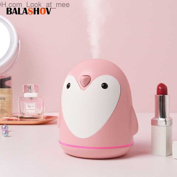 Hemerileştiriciler 220ml Taşınabilir Aroma Nemlendirici 3 İçinde 1 Mini Sevimli Penguen USB Hava Difüzör Ev Ofis Araba Misteri Maker İletişim Yağı Difüzör Q230901