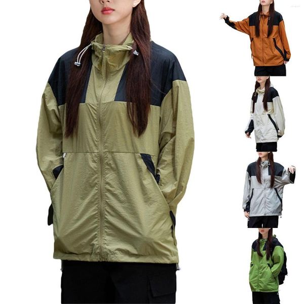 Jaquetas femininas Caminhadas Montanhismo Acampamento Jaqueta Fina Protetor Solar Roupas Americanthin Linha Vestido de Casal