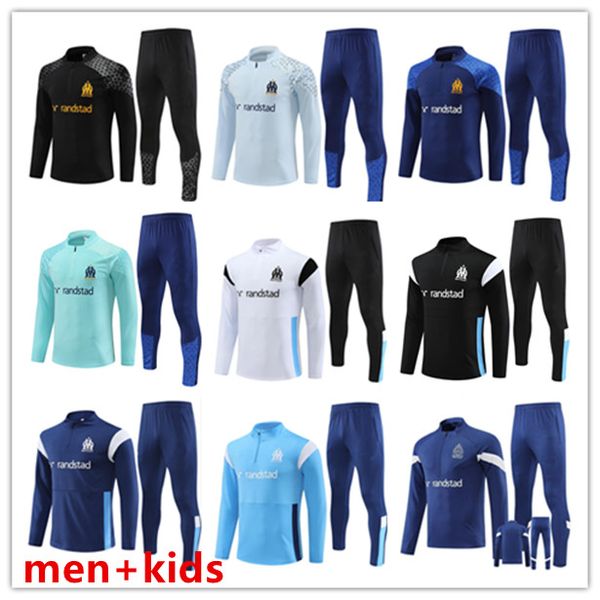 23 24 Marseilles мужские детские спортивные костюмы комплекты футбольных курток Survetement 2023 2024 Marsellas OM майо-фут MILIK PAYET футбольные куртки тренировочный костюм для бега