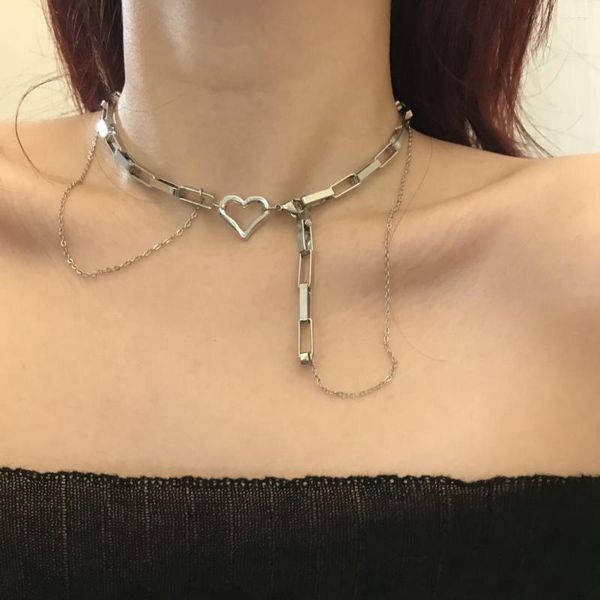 Подвесные ожерелья Bohemia Metal Geometry Heart Countage Vintage Contressed Joker Tassel Chain