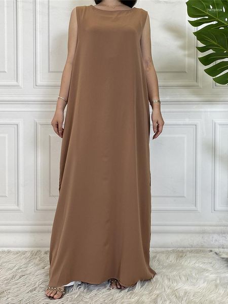 Ethnische Kleidung Design ärmellose innere Vestido All-Match Casual Kleider Dubai Arab Hijab Abayat Muslim Futter Abaya IslamicTurkey Robe