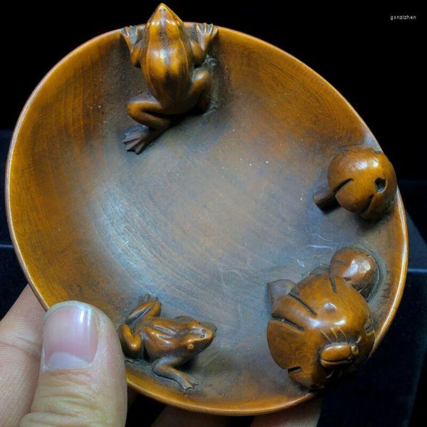 Декоративные фигурки японские Netsuke Old Vintage Boxwood лягушка лягуша