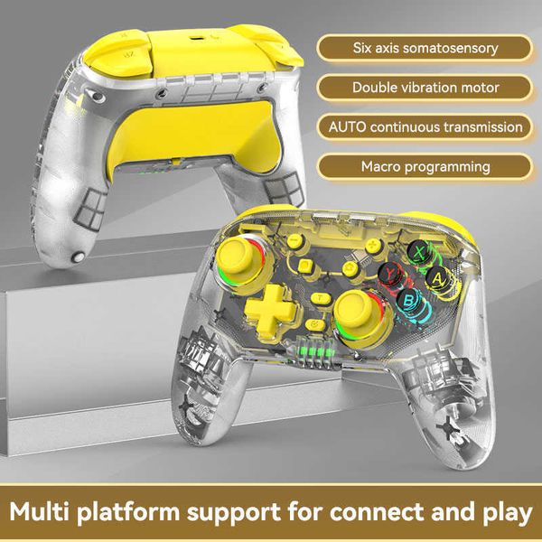 Controller di gioco Joystick S10 Controller di giochi wireless multipiattaforma per console Gamepad con programmazione Turbo Macro Joyestick per telefoni PC HKD230831