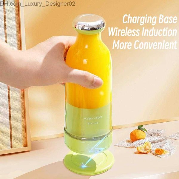 Entsafter 6 Klingen Elektrischer tragbarer Saftmixer 300 ml Entsafter Obstmixer 2000 mAh USB wiederaufladbar Citrus Orange Squeezer Smoothie Maker Q230901