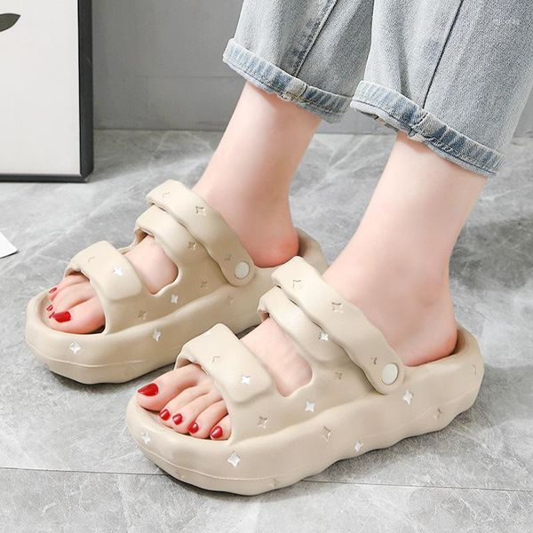 Pantofole spesse sola per donne che indossano sandali domestici alla moda e uscite estive anti -slip casual entrambi