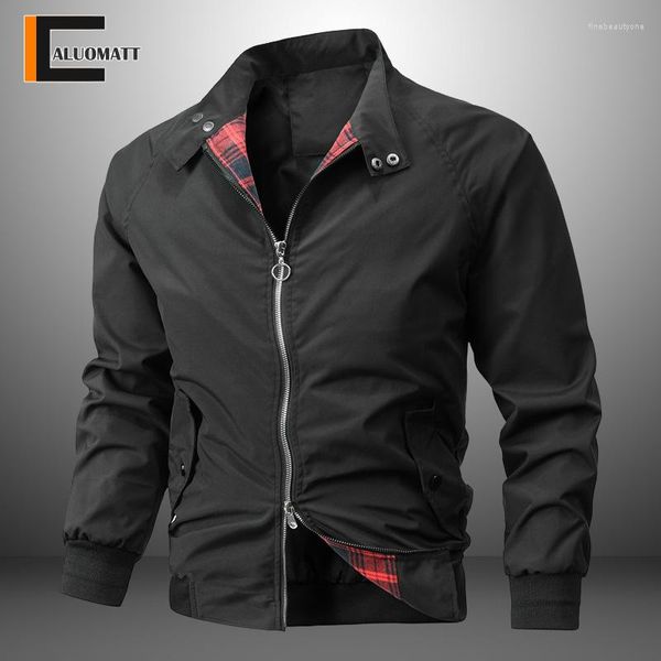 Jaquetas masculinas Primavera Outono Homens Windbreaker Outerwear Mens Tactical Impermeável Piloto Casaco Casual Roupas Turn-Down Collar Jacket