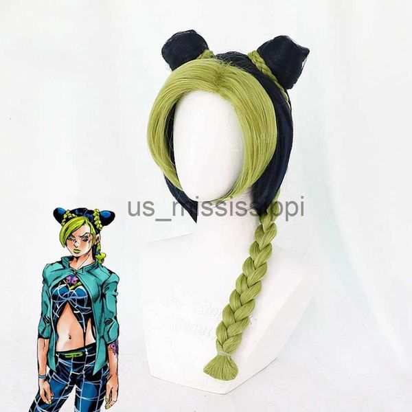 Cosplay Perücken Jolyne Cujoh Kujo Cosplay Stein Ozean Cosplay Jojo Bizarre Adventure Cosplay Hitzebeständige Synthetische Anime Perücken Perücke Kappe x0901