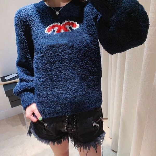 Autunno top Designer Donna Moda di fascia alta Motivi ricamati a mezza lettera di lusso con maglione pullover girocollo444
