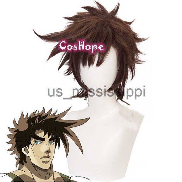 Parrucche Cosplay Joseph Joestar Parrucca Cosplay Jojo Bizarre Adventure Cosplay Parrucca corta marrone Cosplay Anime Cosplay Parrucche sintetiche resistenti al calore x0901