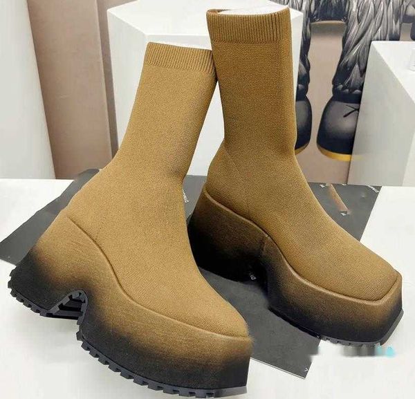 Balenciga suola spessa calzino elastico muffin stivali designer mesh Phantom scarpe casual donna sneaker di lusso punta quadrata scarpe sottili stivali