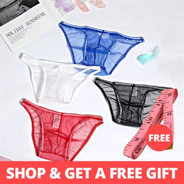 4 pezzi biancheria intima da uomo sexy slip trasparenti mutande da uomo bikini sissy cueca mutandine maschili maglia intimo uomo gay M0002257J