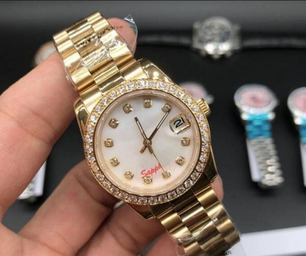 Dame Diamanten Uhr Frauen Uhren 31mm Frauen Uhr Tag Dateday Mädchen Saphirglas Armbanduhr Automatische Mechanische Bewegung