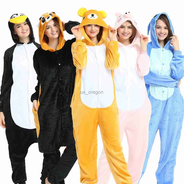 Casa roupas dos desenhos animados animal onesie pijama ponto cosplay trajes kigurumi burro panda flanela unisex nightwear trajes para adultos crianças x0902