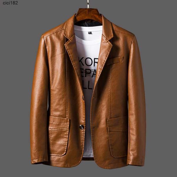 Piel de invierno para hombres Hombres Soft Pu Chaqueta de cuero Hombre Negocios Abrigos casuales Hombre Jaqueta Masculinas Inverno Couro Tamaño grande 6xl PlusS3WZ